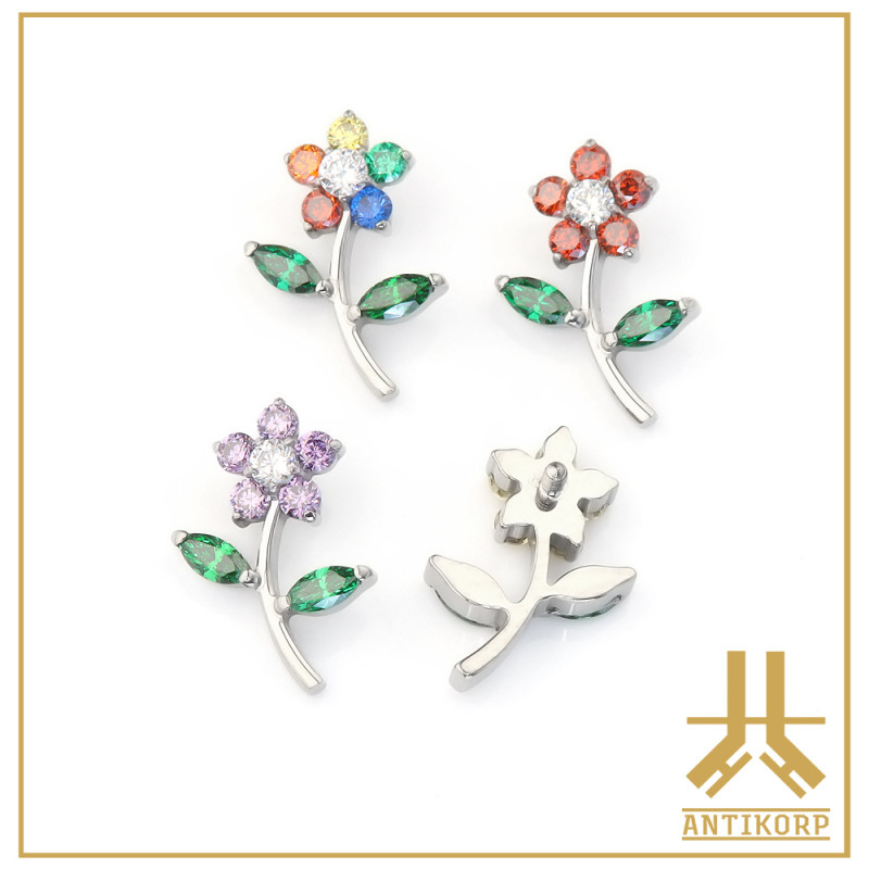 Pétale Trinity Titane F136 interne Swarovski