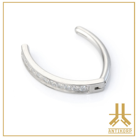 Nombril Titane Clicker Oval Bumpy Strass