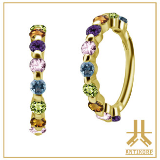 Tête Or 18K Pétale Strass Swarovski