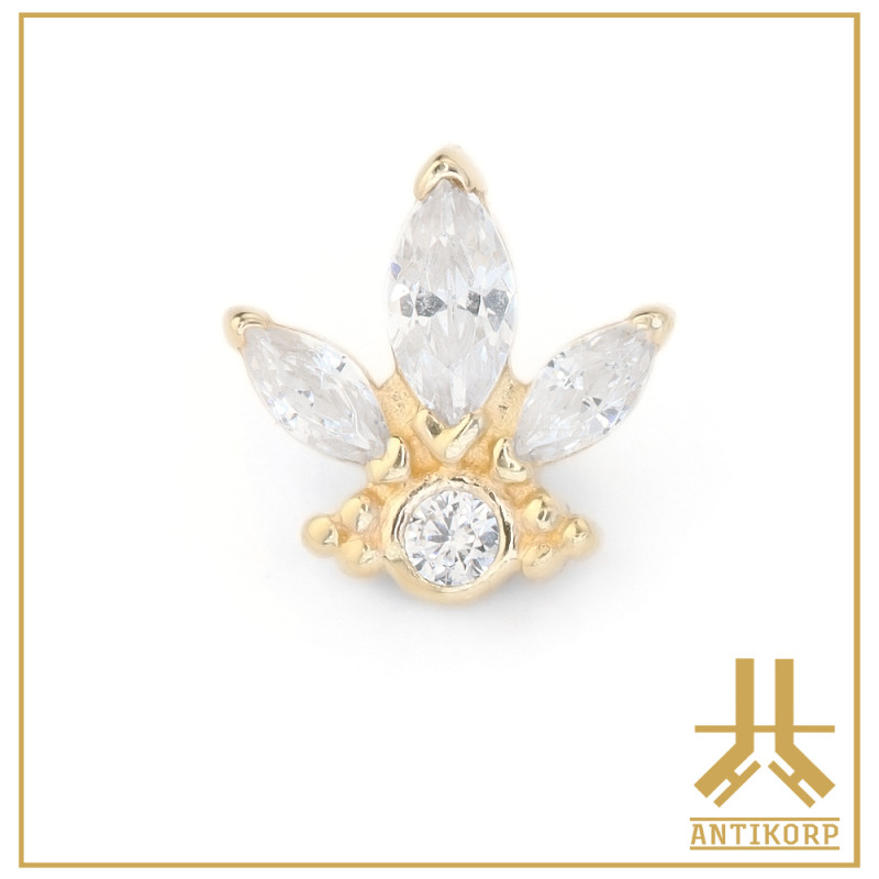 Marquise Or 14K Strass