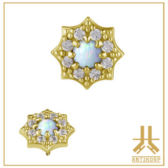 Tête Or 18K Pétale Strass Swarovski