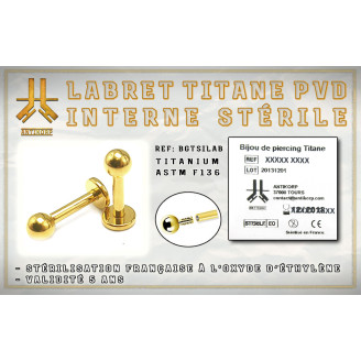 Labret Titane Gold INTERNE Stérile