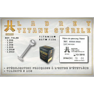 Labret Titane Stérile