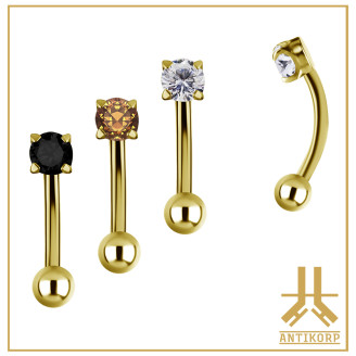 Micro Banane Titane F136 PVD Gold Round