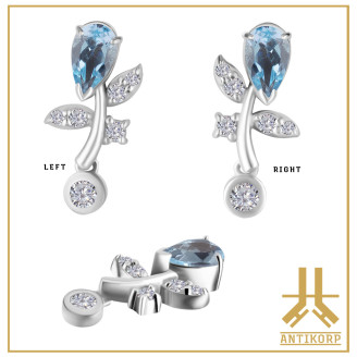 Tête Or 18K Pétale Strass Swarovski