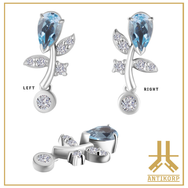 Tête Or 18K Pétale Strass Swarovski
