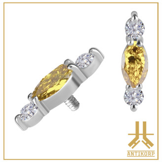 Tête Or 18K Pétale Strass Swarovski