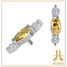 Tête Or 18K Pétale Strass Swarovski