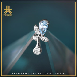 Tête Or 18K Pétale Strass Swarovski