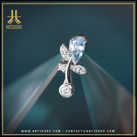 Tête Or 18K Pétale Strass Swarovski