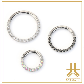 Anneau Clicker Titane F136 Front Strass