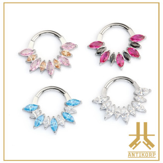 Anneau Clicker 3 Strass Pics