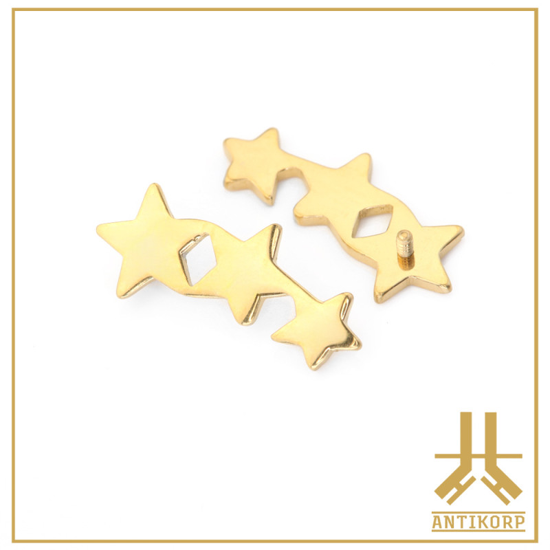 Embout Titane F136 PVD Gold Triple Stars