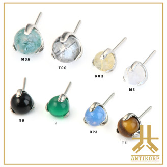 Bille Griffée Titane F136 Threadless Pierre Naturelle 3mm