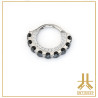 Anneau Clicker Titane Fleur Strass Front