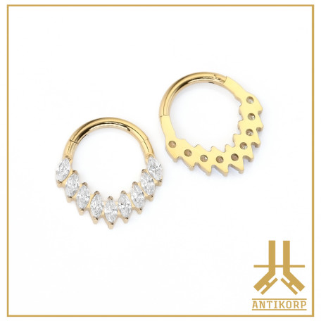Anneau Clicker Titane F136 PVD Gold Rainy