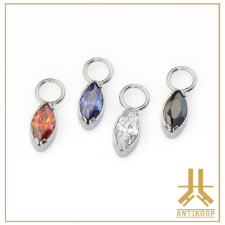 Triple Cabochon Titane Opale Strass
