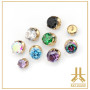 Embout Titane F136 Pvd Gold Cabochon Ouvert Strass