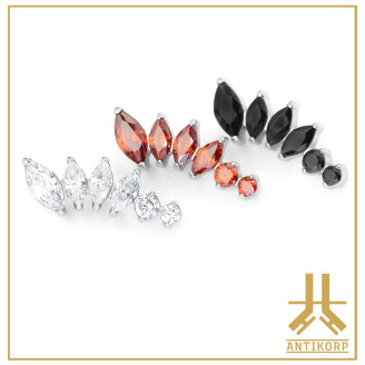 Pétale Trinity Titane F136 interne Swarovski
