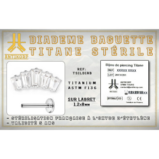 Labret Titane Stérile Diadème Baguettes Interne