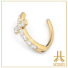 Nombril Titane PVD Gold Clicker Oval Bumpy Cross Strass
