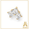Triple Cabochon Titane Opale Strass