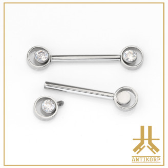 Barbell Téton Titane F136 Clusters Strass