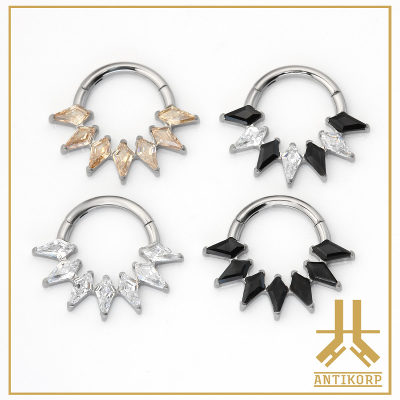 Anneau Clicker Titane F136 Diamond Cuts n7