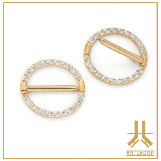 Clicker Titane Téton 1.2mm Strass Double Ouverture