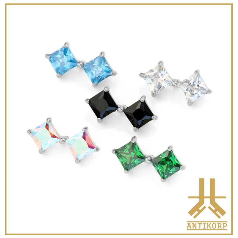 Triple Cabochon Titane Opale Strass