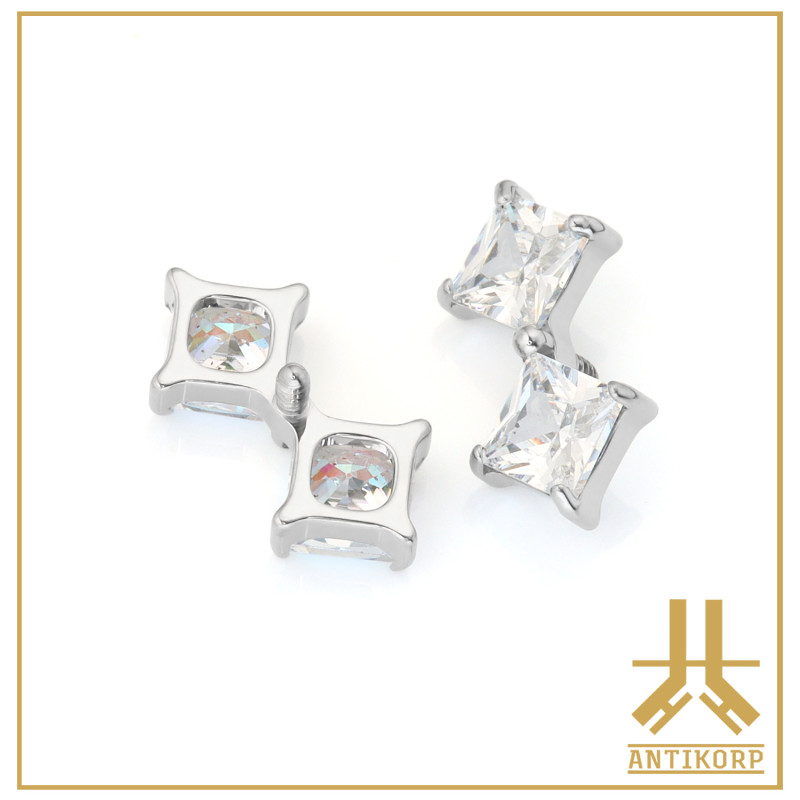 Triple Cabochon Titane Opale Strass
