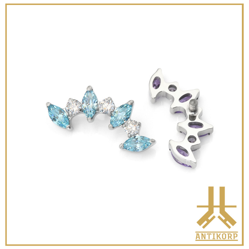 Pétale Trinity Titane F136 interne Swarovski