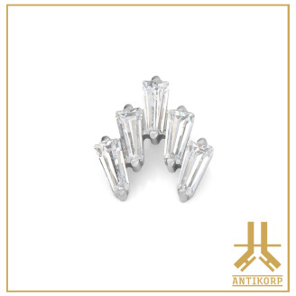 Triple Cabochon Titane Opale Strass