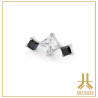 Triple Cabochon Titane Opale Strass