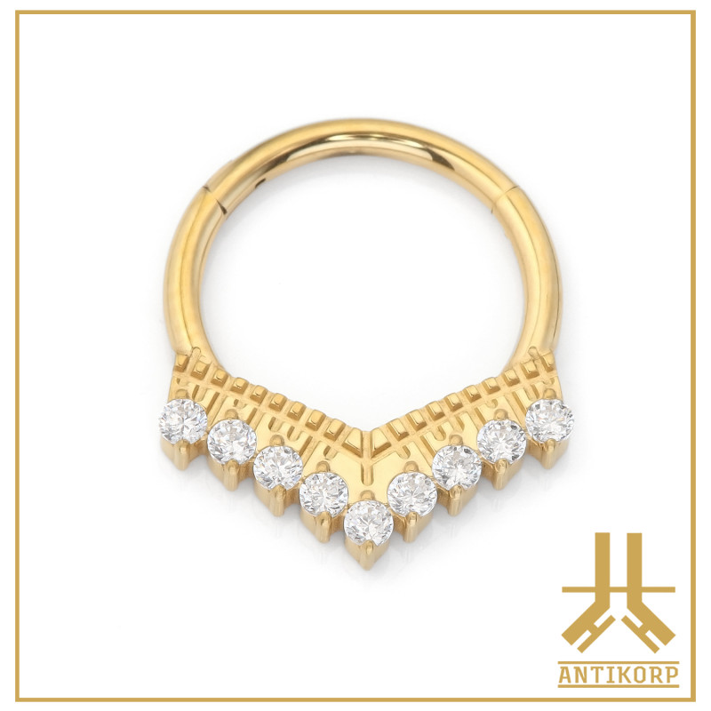 Anneau Clicker Titane F136 PVD Gold Sargento