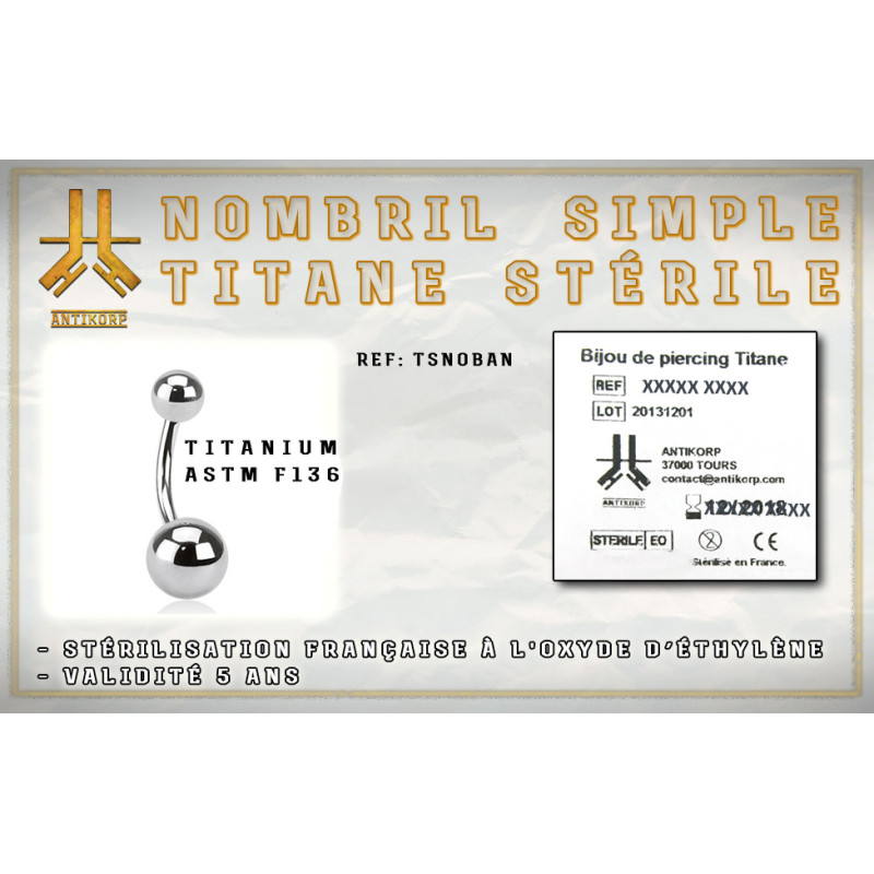 Banane Titane Interne Simples Billes Stérile