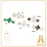 Triple Cabochon Titane Opale Strass