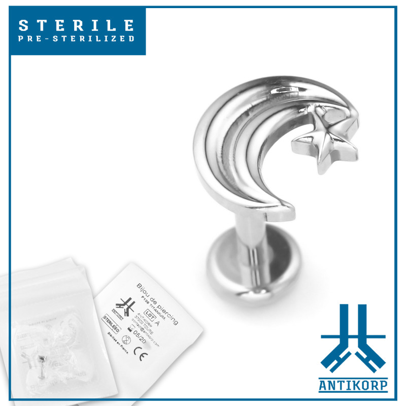 Labret Titane Strass Stérile