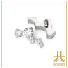 Triple Cabochon Titane Opale Strass