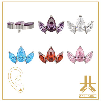 Pétale Trinity Titane F136 interne Swarovski