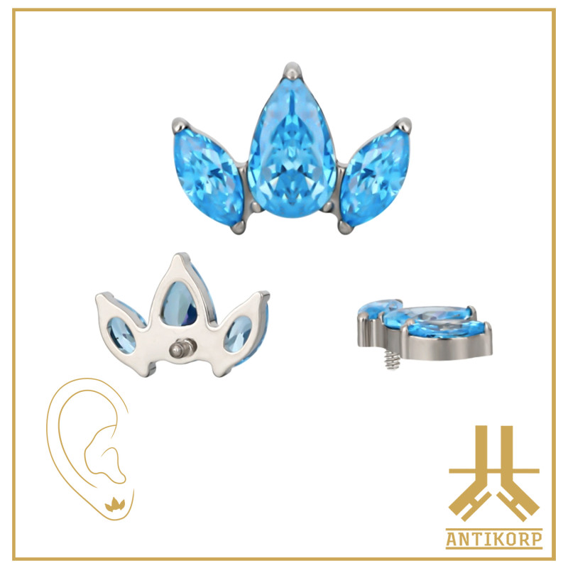 Pétale Trinity Titane F136 interne Swarovski
