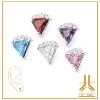 Triple Cabochon Titane Opale Strass
