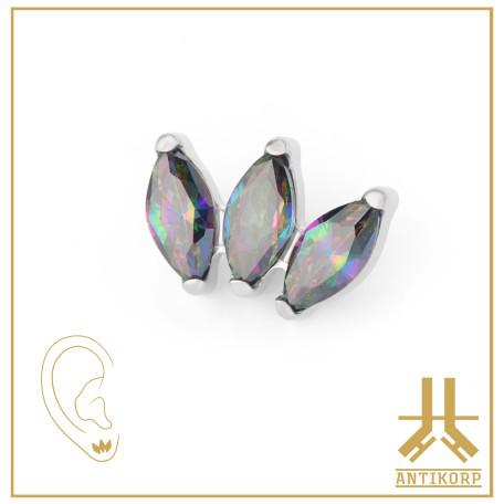 Pétale Trinity Titane F136 interne Swarovski