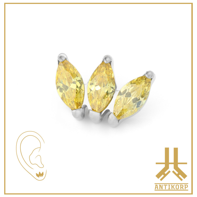 Pétale Trinity Titane F136 interne Swarovski