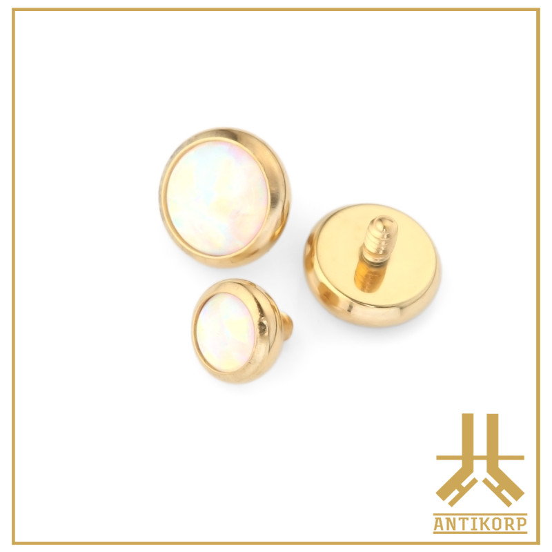 Triple Cabochon Titane Opale Strass