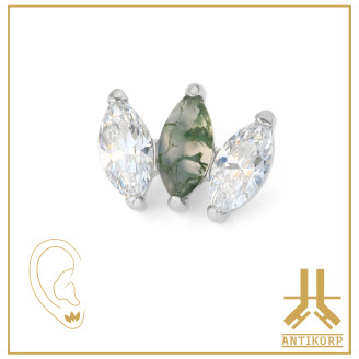 Pétale Trinity Titane F136 interne Swarovski