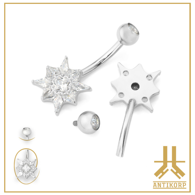 Nombril Titane Interne Strass