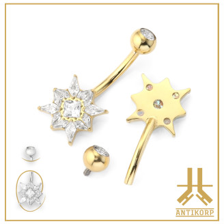 Nombril Titane Interne F136 PVD Gold Staross