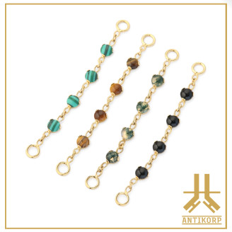 Triple Cabochon Titane Opale Strass