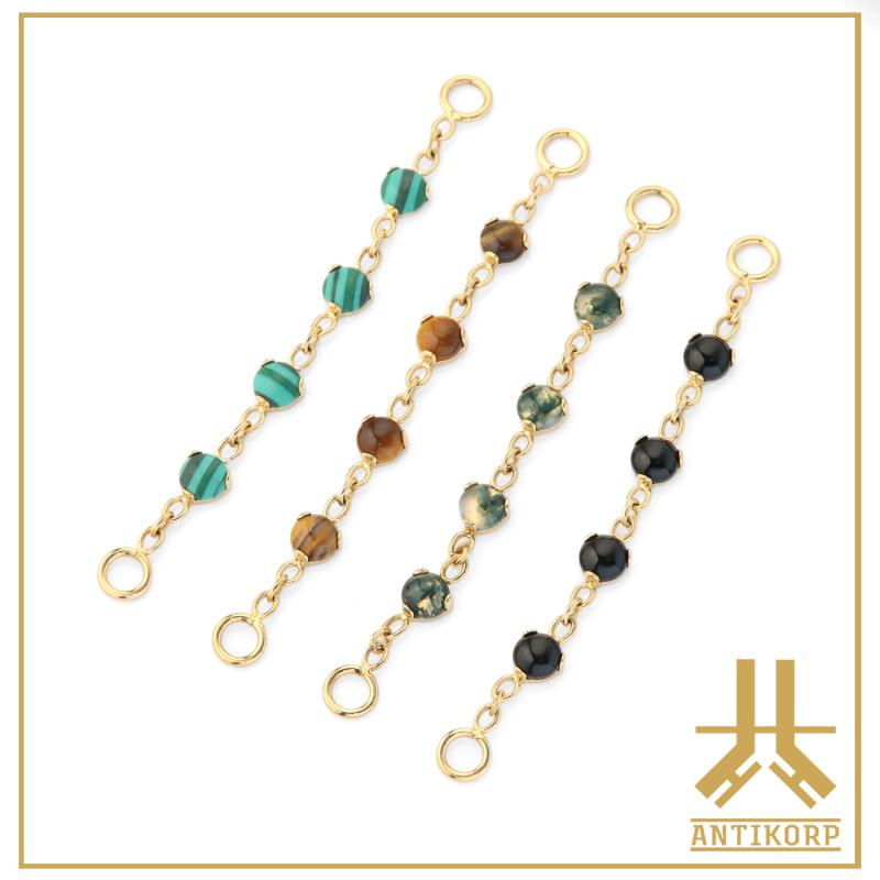 Triple Cabochon Titane Opale Strass